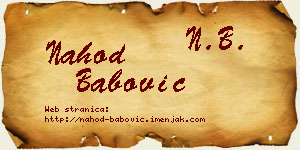 Nahod Babović vizit kartica